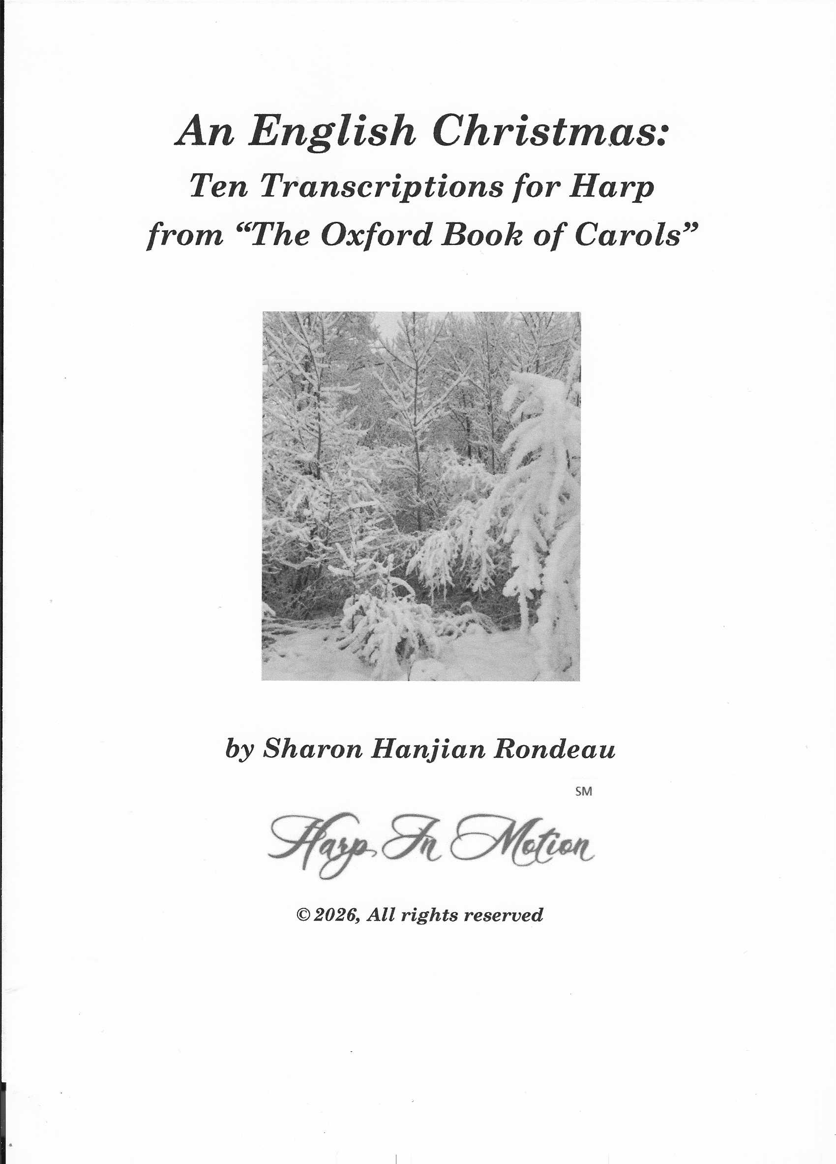 An English Christmas:  Ten Transcriptions for Harp from “The Oxford Book of Carols”